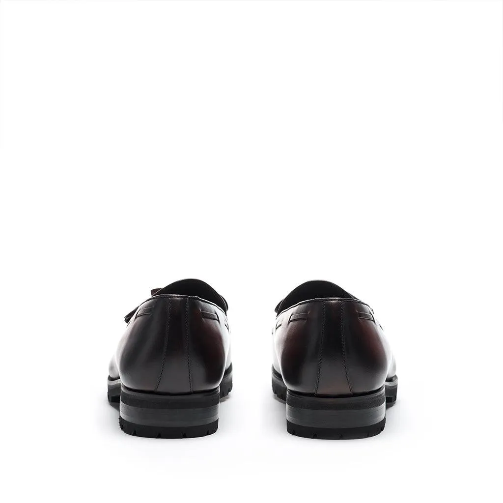 quick dry Fitness Ready Dark Burgundy Calf Laced Tassel Loafer