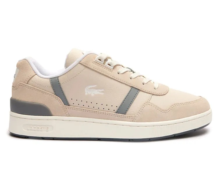 running in a fun run shoes Men's Lacoste T-Clip 124 2 SMA (Off White/Grey)