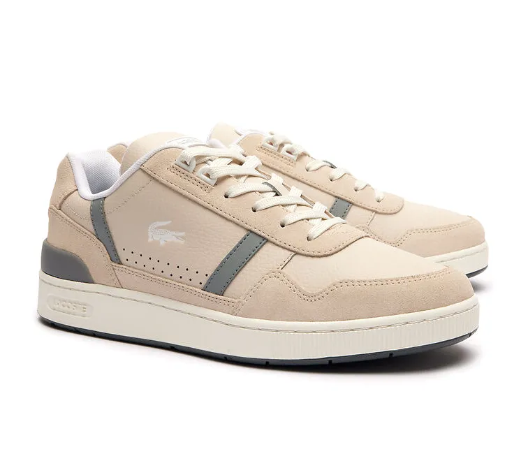 Men's Lacoste T-Clip 124 2 SMA (Off White/Grey) high - jump shoes