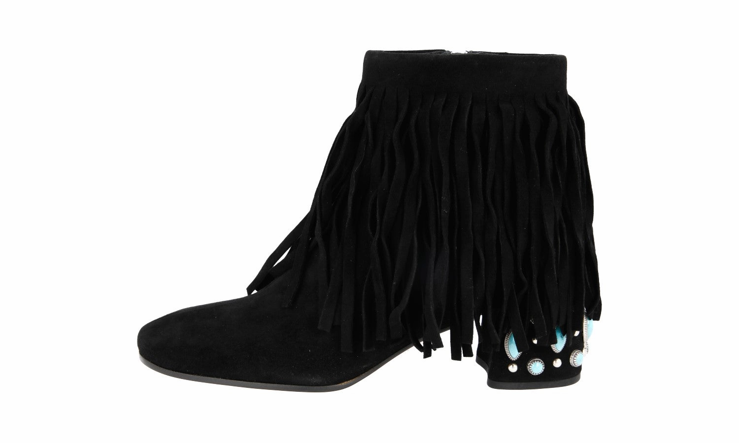 Quick Walk Versatile Walk Prada Women's Black Leather Half-Boot 1T464I