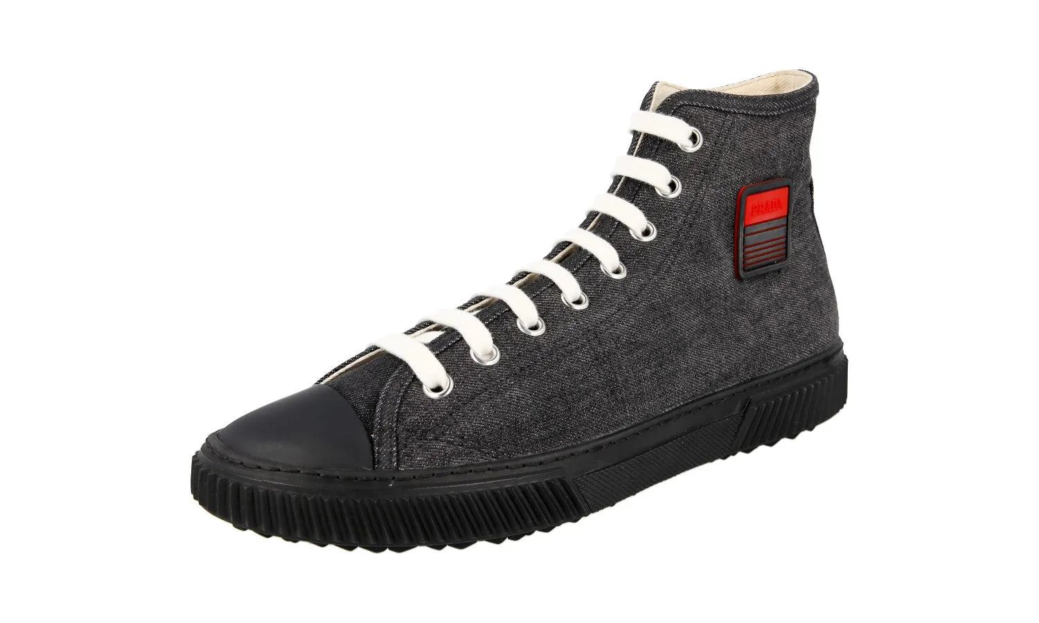 Light Movement Prada Men's Black Stratus High-Top Sneaker 4T3218