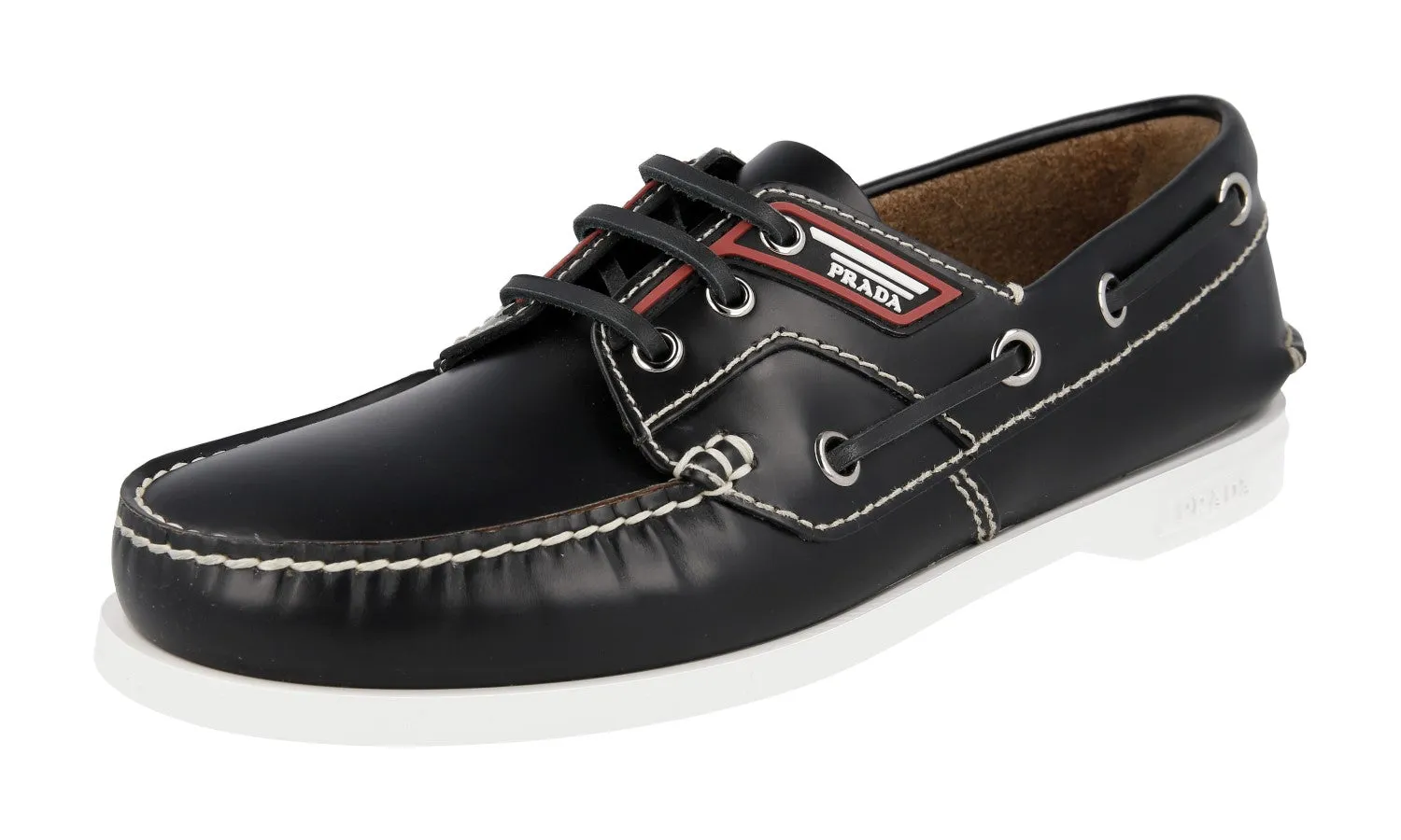 Prada Men's Black Brushed Spazzolato Leather Lace-up Shoes 2EG269 Day To Night Timeless Comfort