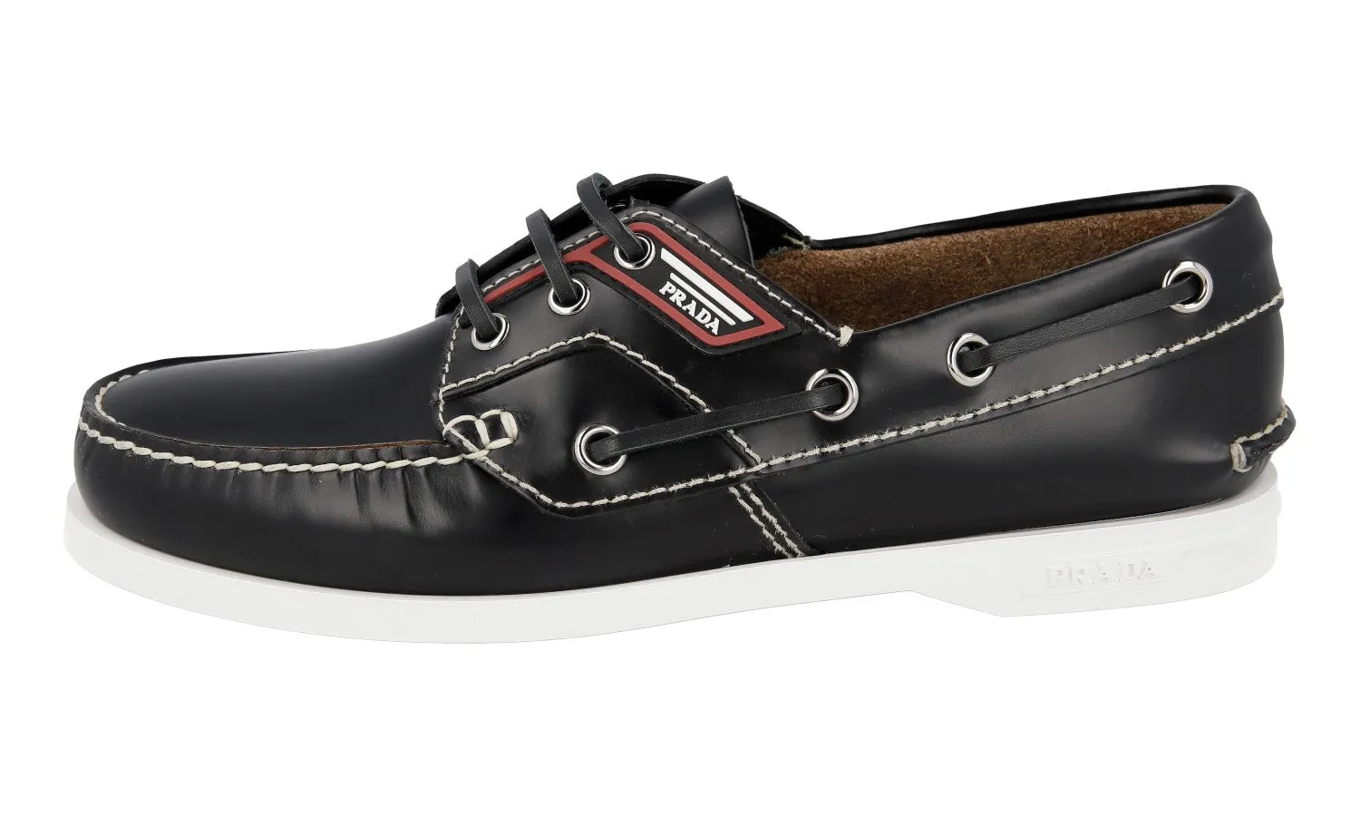 Prada Men's Black Brushed Spazzolato Leather Lace-up Shoes 2EG269 Group Setting Cushioned Feel