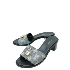 Durable Construction Louis Vuitton Blue Monogram Blue Pop Lock It Mules 37