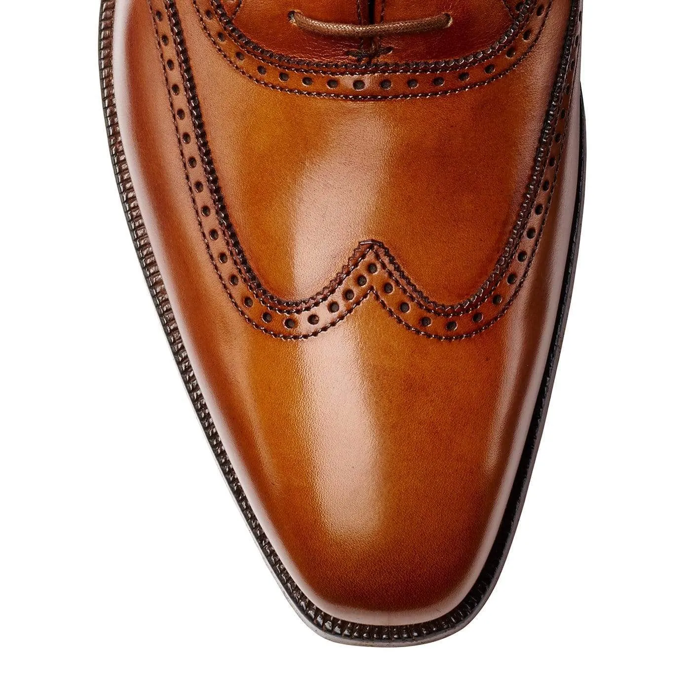 Drummond Tan Burnished Calf Round Toe Oxfords Luxe Detail Busy Commuter
