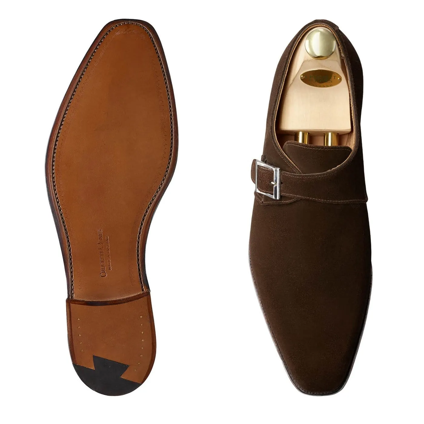 Monkton Dark Brown Calf Suede Fast Fit