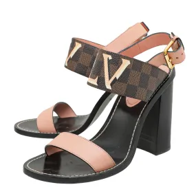 Fashion Edge Louis Vuitton Bicolor Logo Print Passenger Sandals 39