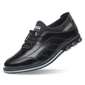 Thermoplastic Heel Support Chris Lace-Up Leather Sneakers