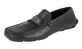 Grass Lane Easy Clean Prada Men's Black Leather Logo Loafer Loafers 2D2170