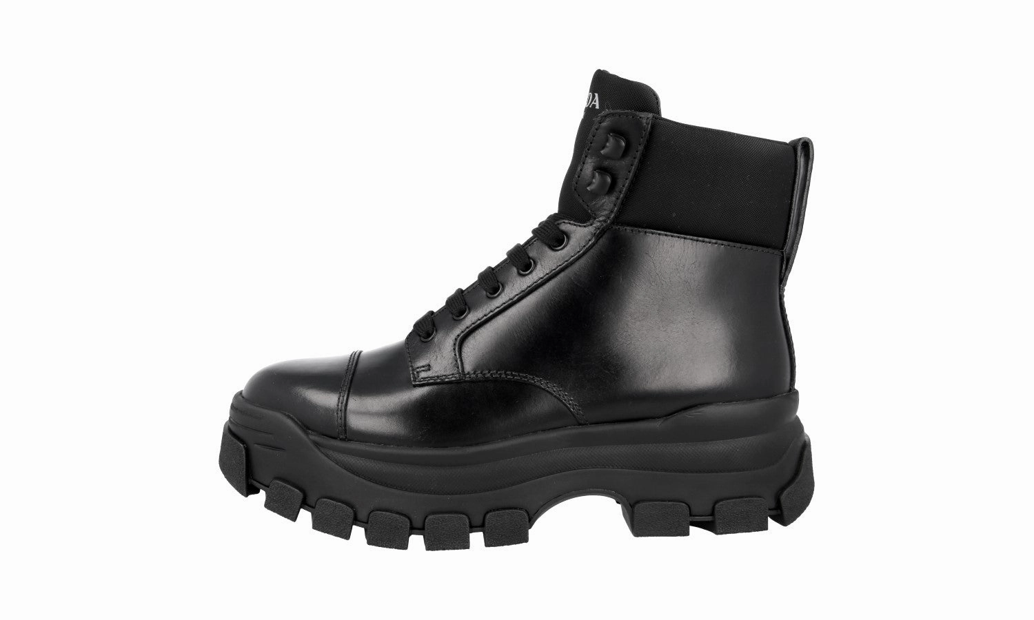 Season Wardrobe Street Wear Prada Men's Black Leather Half-Boot 2TG156