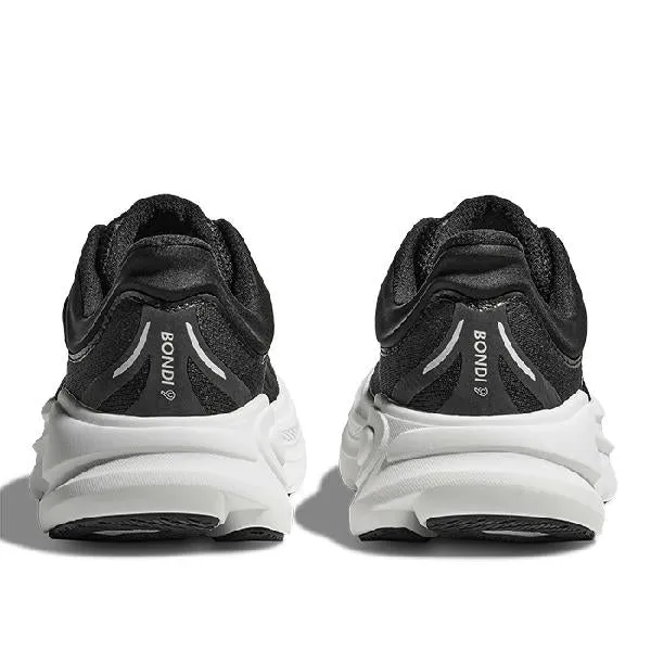 Mens Hoka Bondi 9 Wide in Black/White All-weather breathability