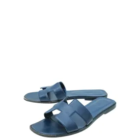 Wide toe box Hermes Royal Blue Oasis Sandals 40