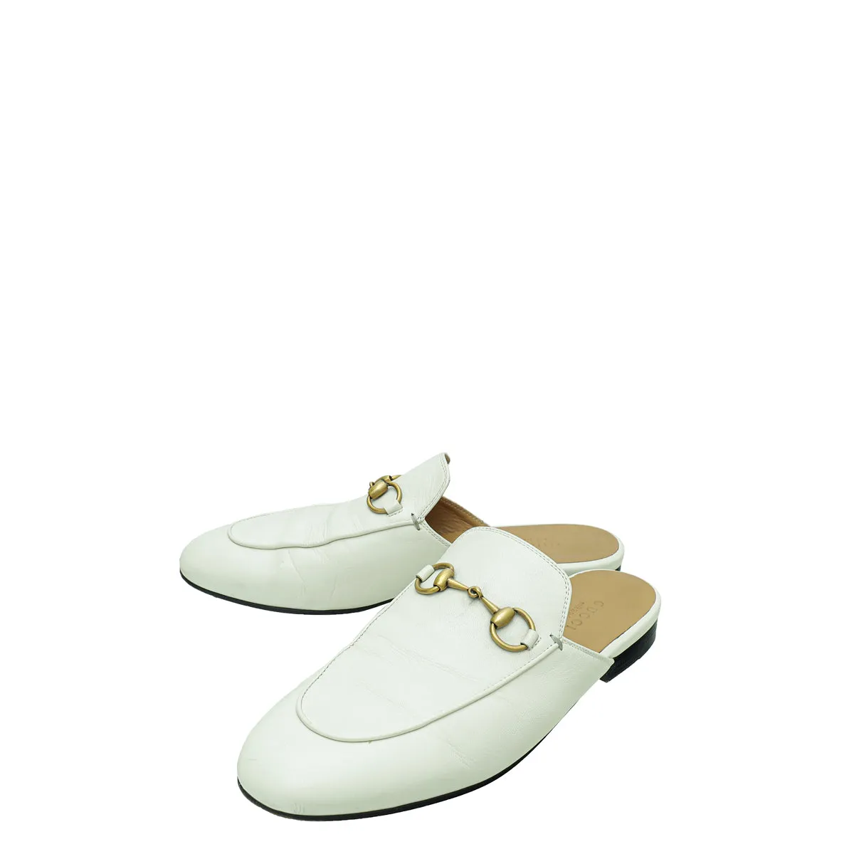Gucci White Princetown Slipper 36.5 Ventilated Mesh Good Grip