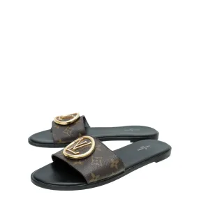 Louis Vuitton Monogram Lock It Flat Mules 41 Night Glow