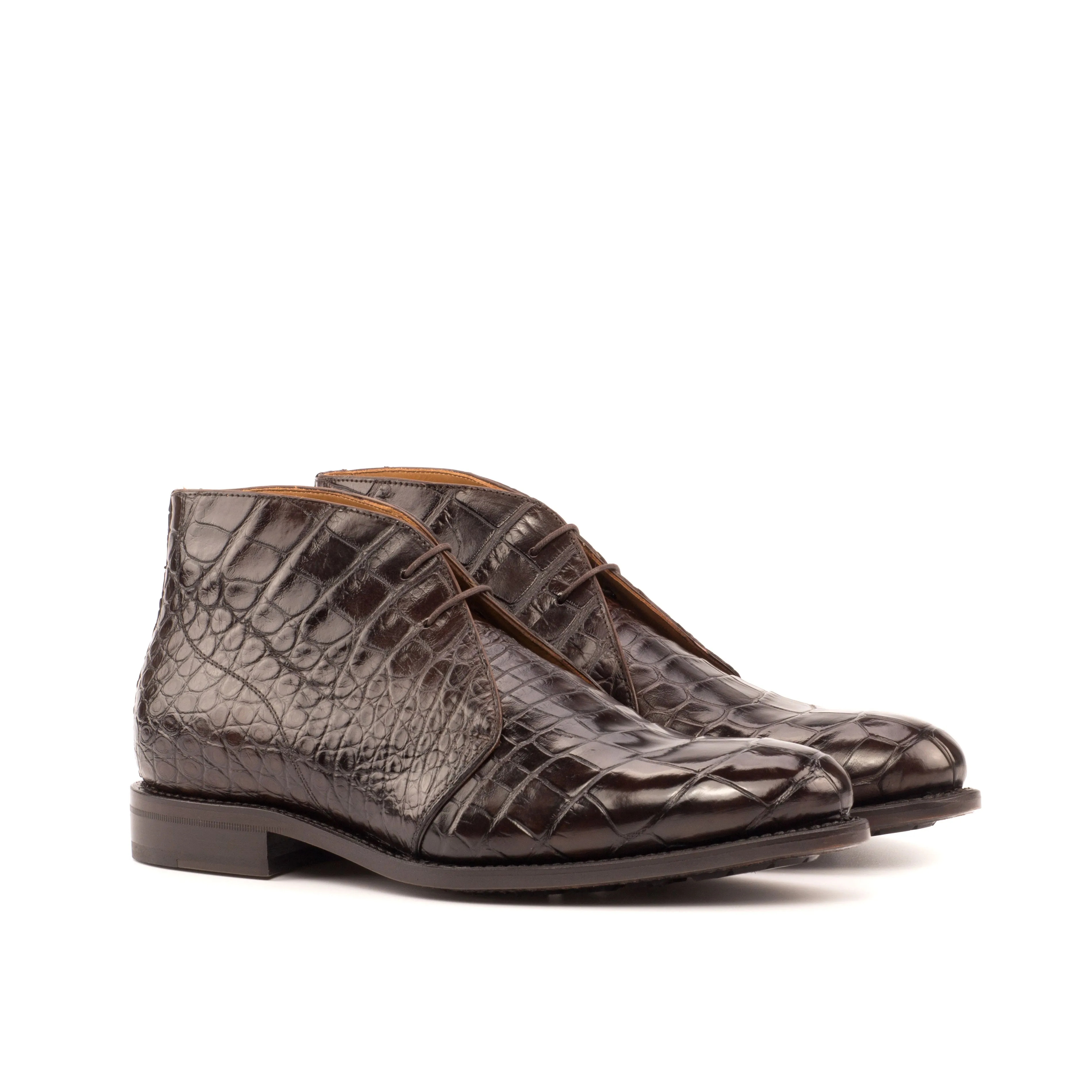 Dark Brown Alligator Chukka Boots Coastal Cool Lounge Meeting