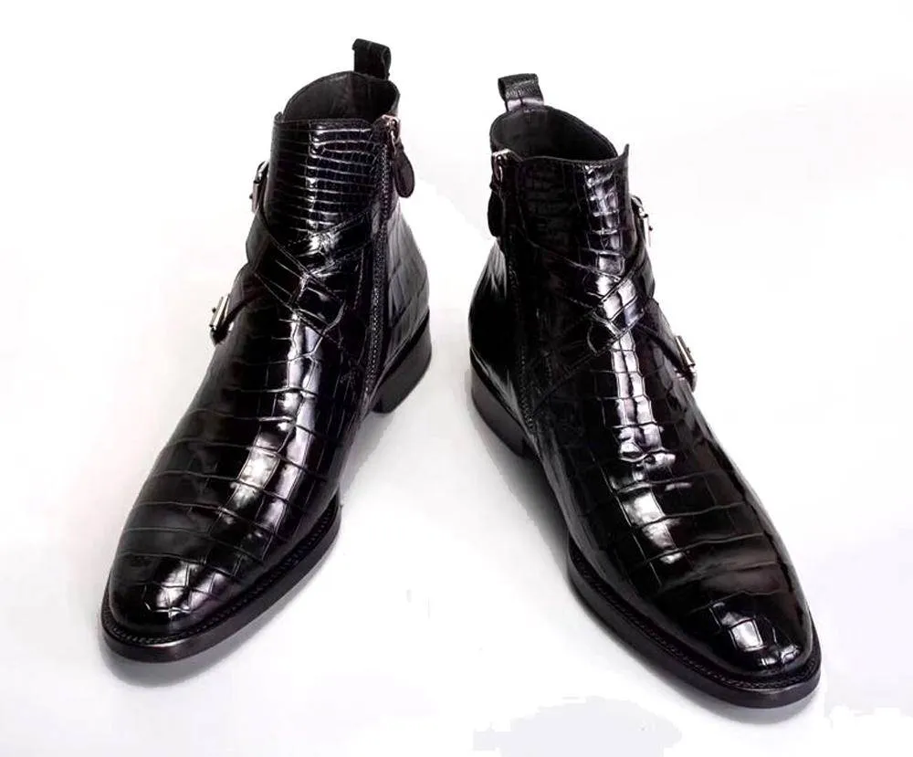 Home Safe Crocodile Shoes Crocodile Leather  Boots
