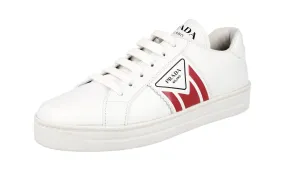 Prada Women's White Leather District Avenue Sneaker 1E125M Ankle Support