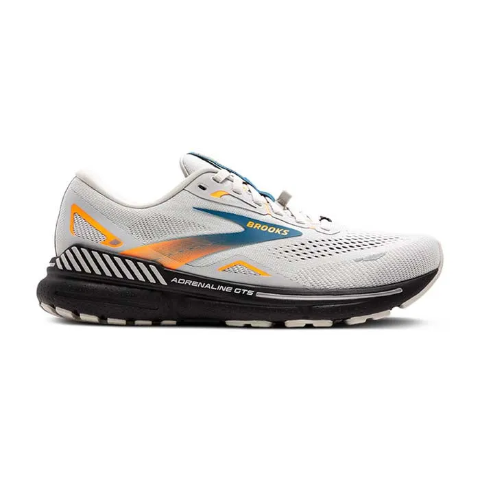 Mens Brooks Running Adrenaline GTS 23 GTX in Oyster Mushroom/Orange/Blue Lateral Support Cool Look