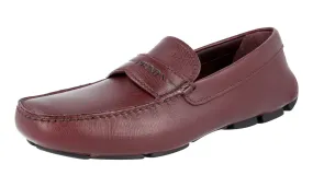 Prada Men's Red Saffiano Leather Driving Loafer Loafers 2DD154 Light Move Stylish Casuals