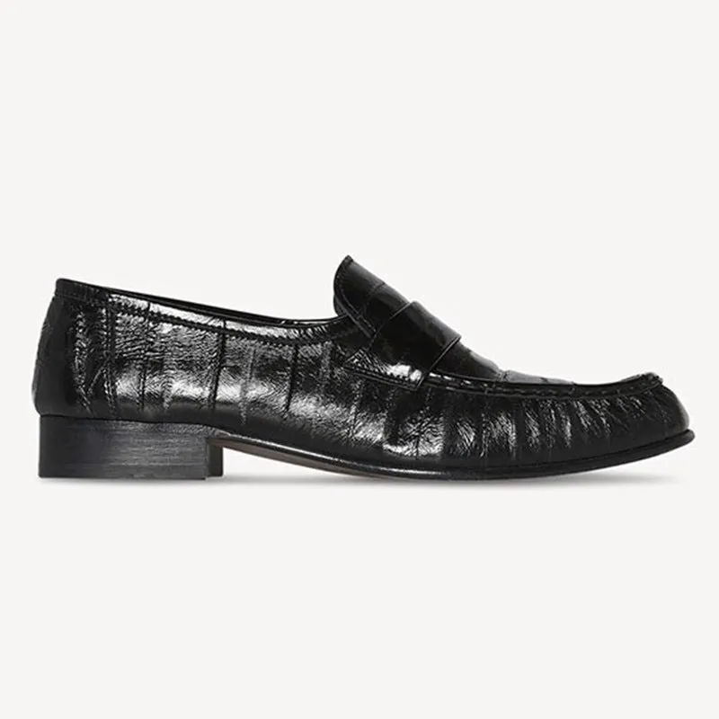 Health Glow Eel Skin Loafers For Women