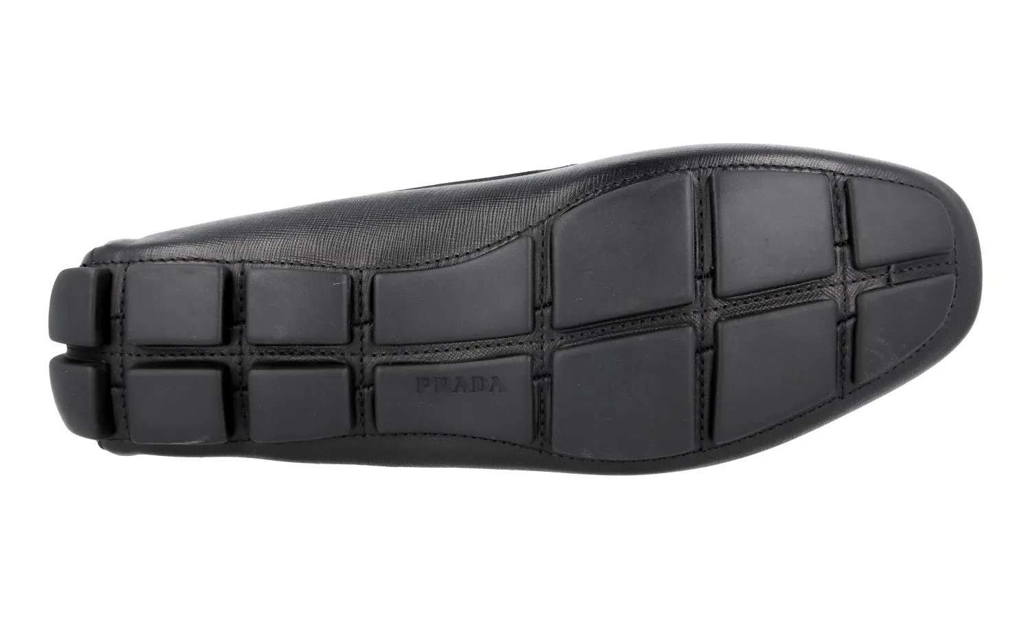 Prada Men's Black Saffiano Leather Driving Loafers 2DD153 Casual Slip-on Shoes