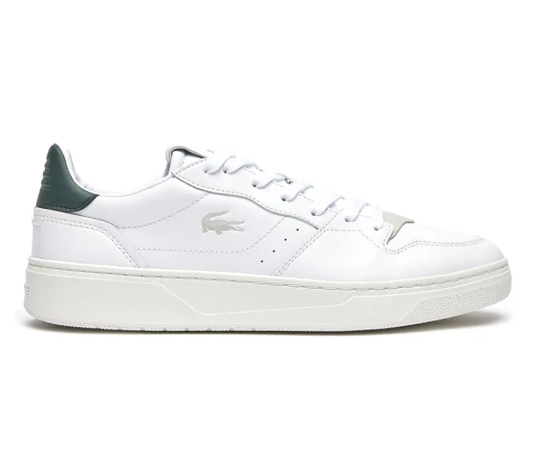 solid - color motion - control shoes Men's Lacoste Court-Lisse 222 1 (White/Dark Green)