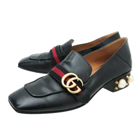 Loafers style Gucci Black GG Pearl Mid-Heel Loafer 39