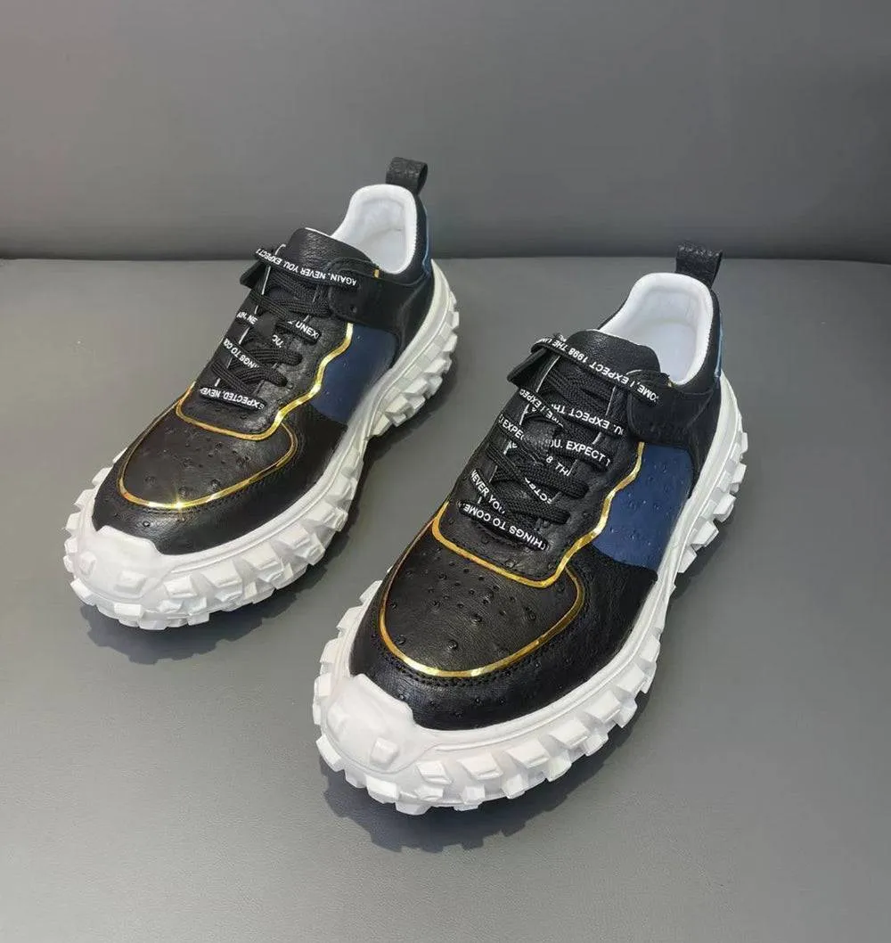 Crocodile Shoes Ostrich Leather Rubber Platform Sneakers Sand Ready Nature Trek