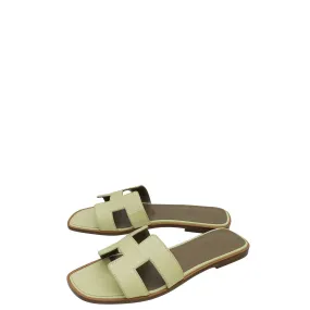 Hermes Vanille Matte Alligator Oran Sandal 38 Snow Warm Water Edge