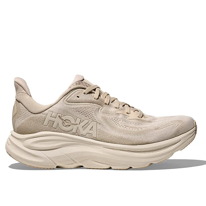 Mens Hoka Clifton 10 in Oatmeal/Oat Milk Quick Drying Interior