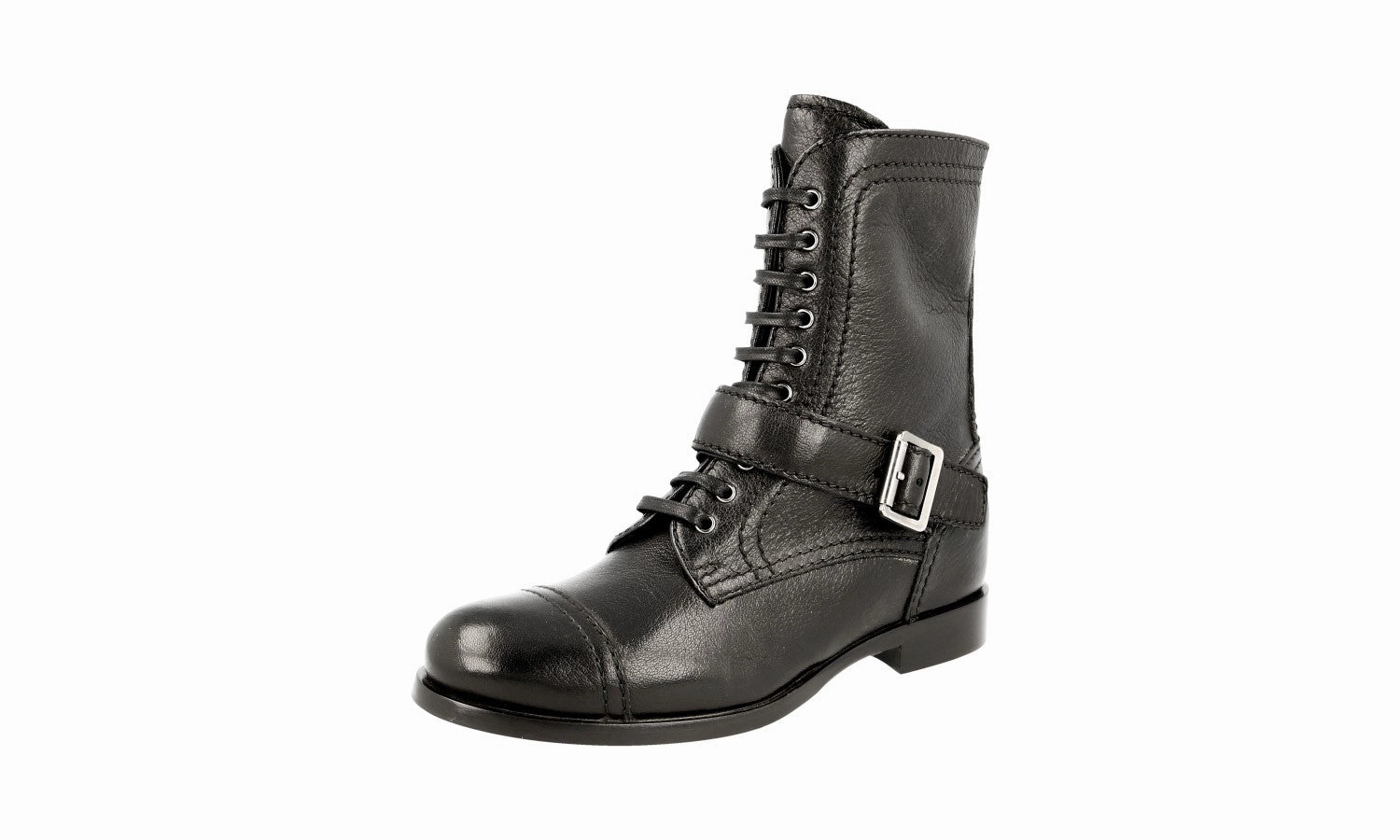 Chic Winter Boots Active Movement Prada Women's Black welt-sewn Leather Half-Boot 1U230F