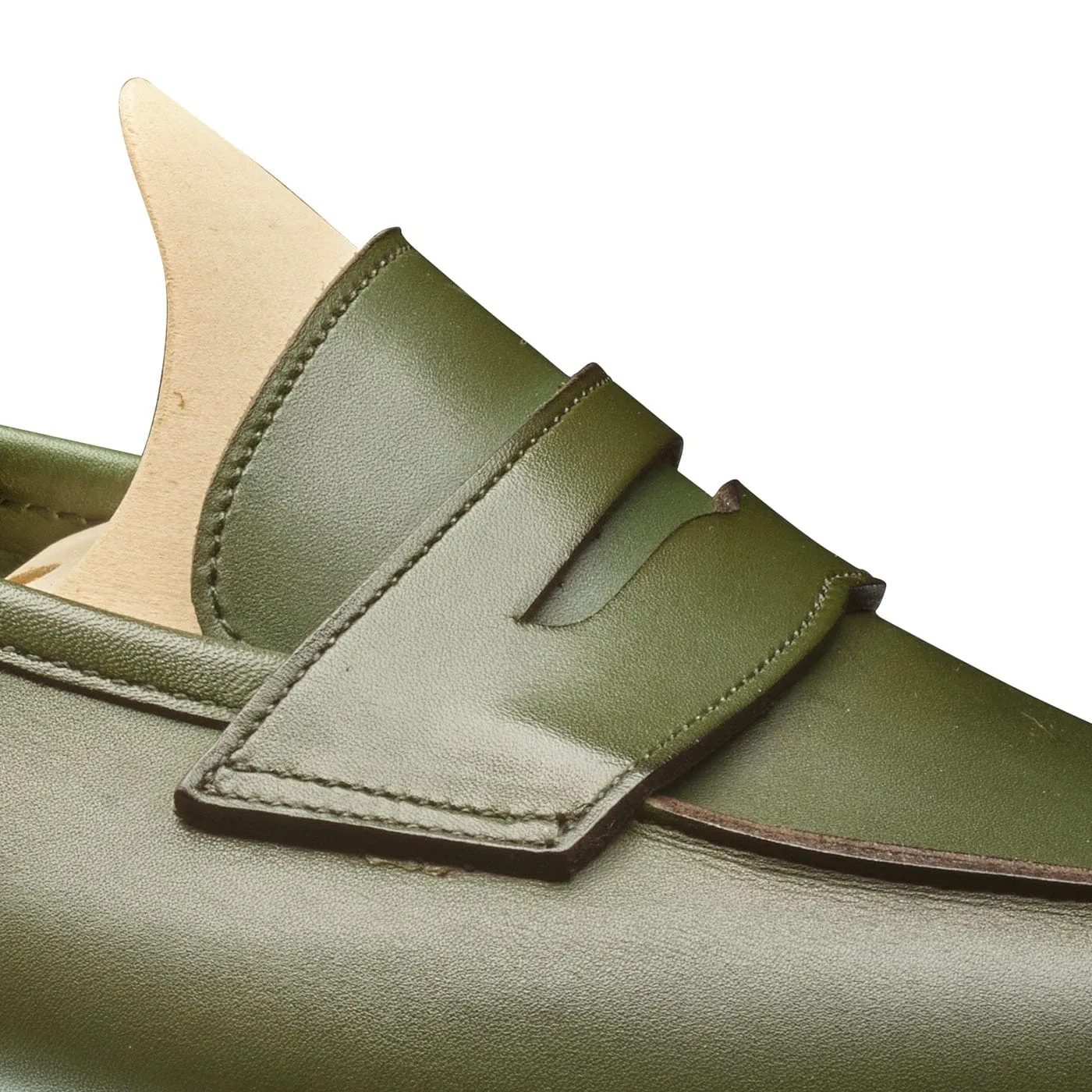 British Shade Double Stitch Lilou Green Calf