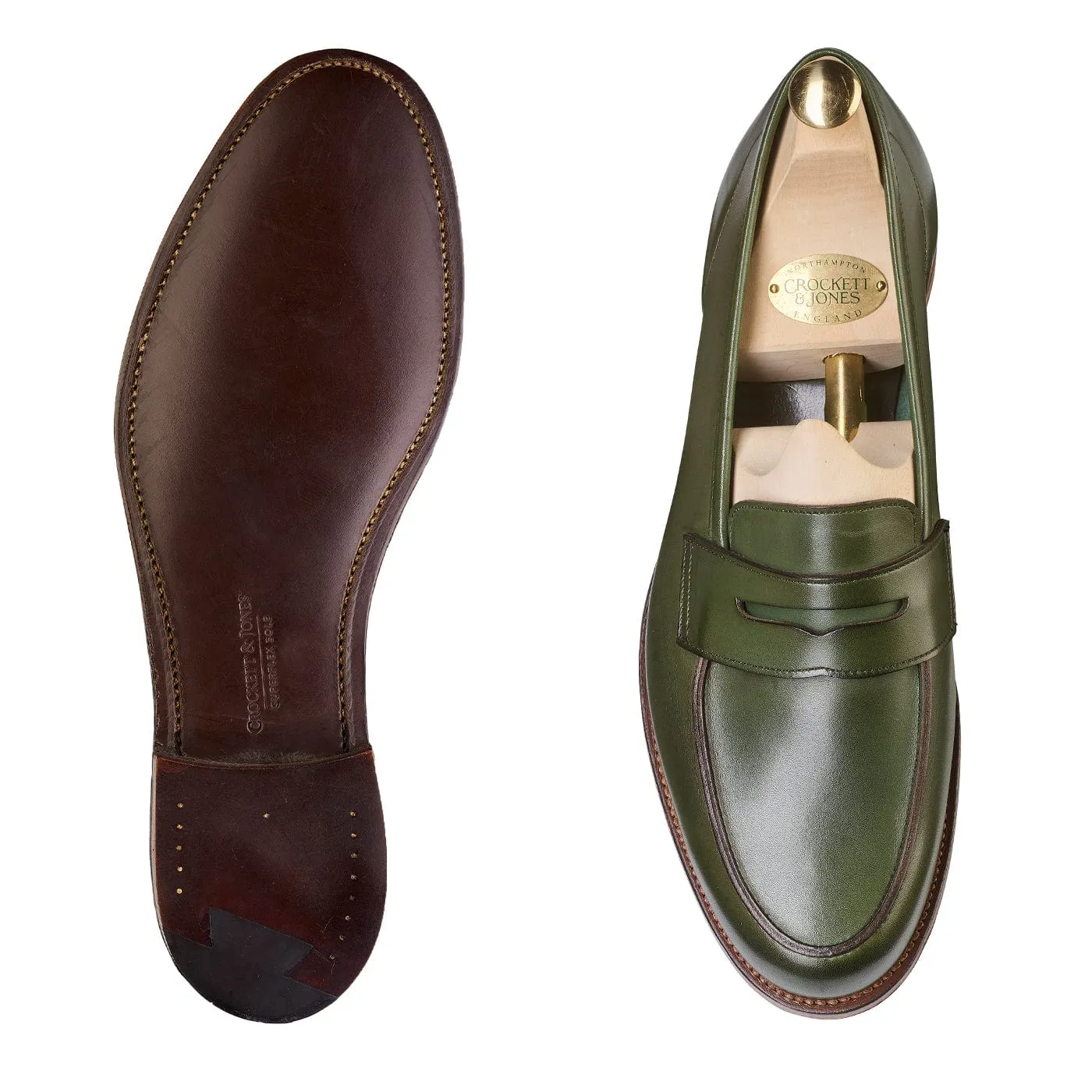 Lilou Green Calf Trendy Loafers