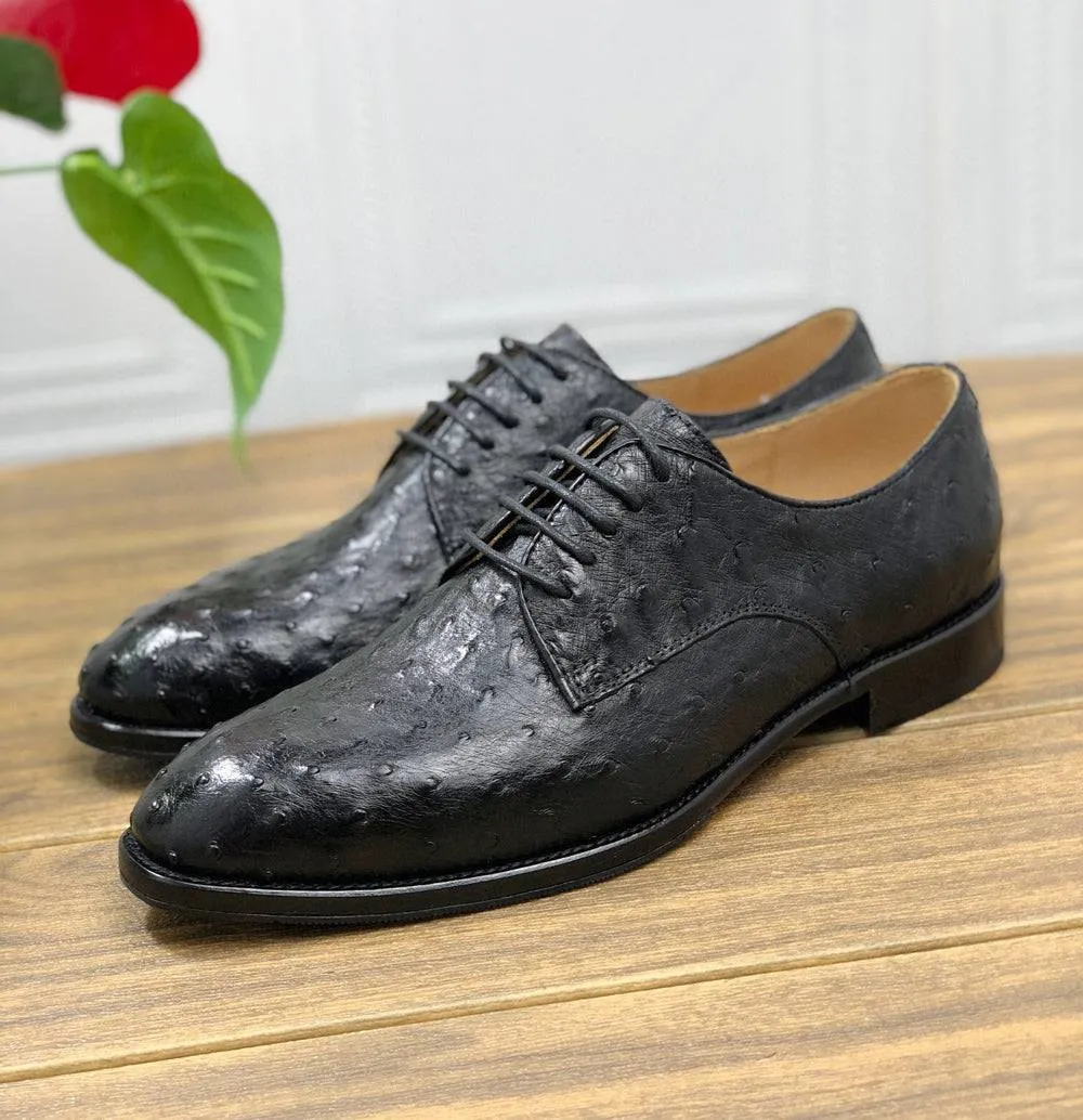 Wood Walk Crocodile Shoes Ostrich Leather Shoes