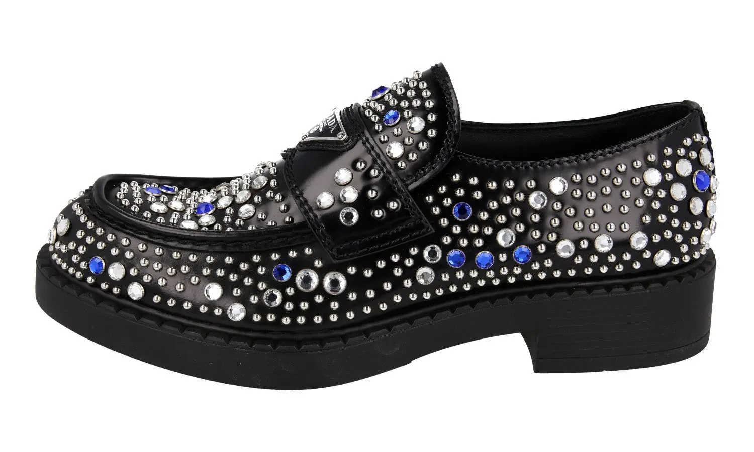 Prada Men's Black Brushed Spazzolato Leather Chocolate Artist Performer Loafer Loafers 2DE127 Work Casual Firm Path