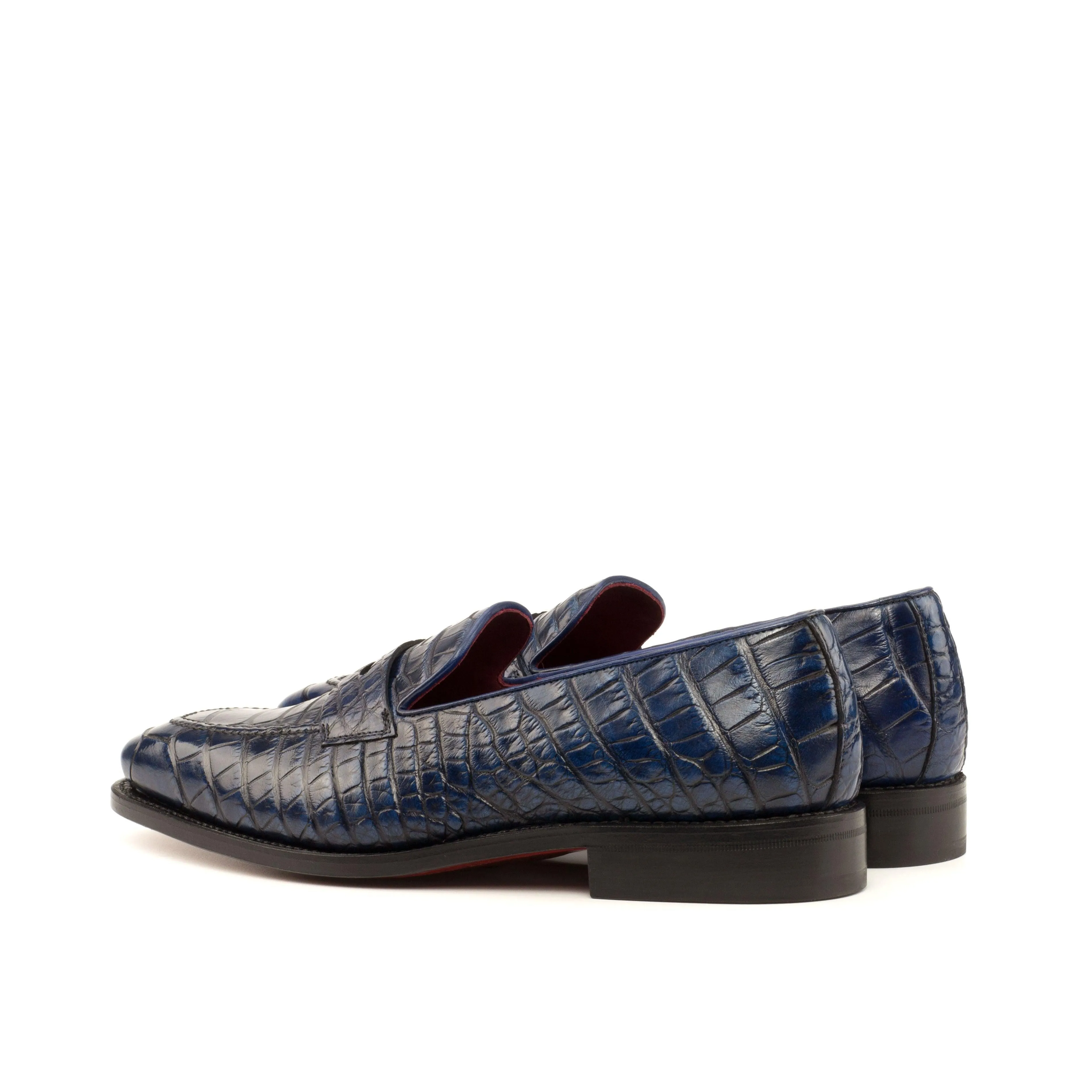 Navy Alligator Penny Loafer Euro Shade