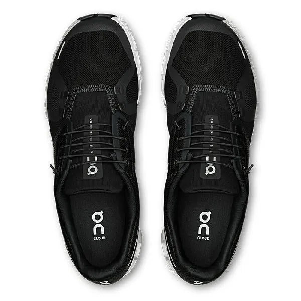 Mens On Running Cloud 6 in Black/White Travel Friendly Comfort Leather