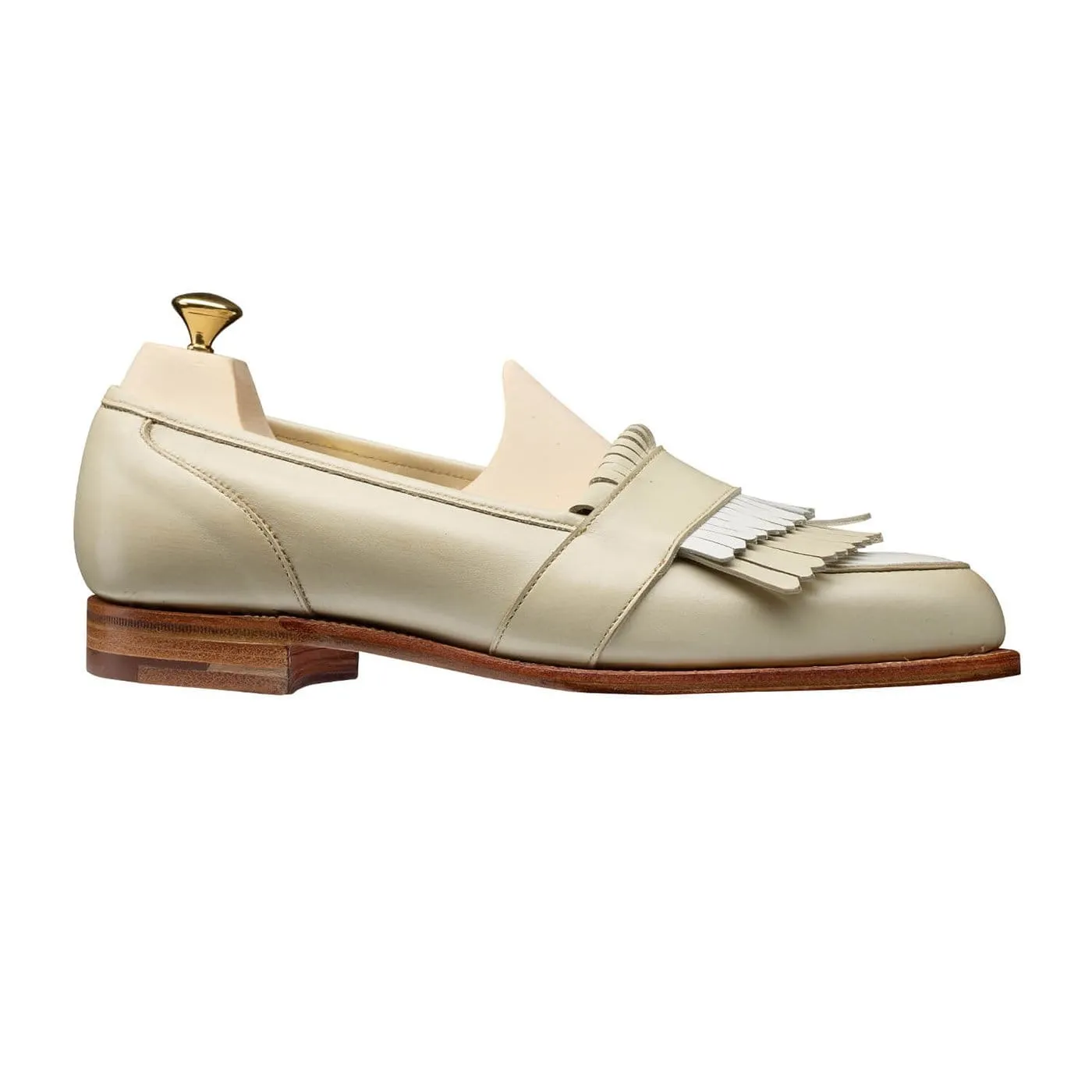 Comfortable Slip-Ons Toe Strong Emma Ivory & White Calf