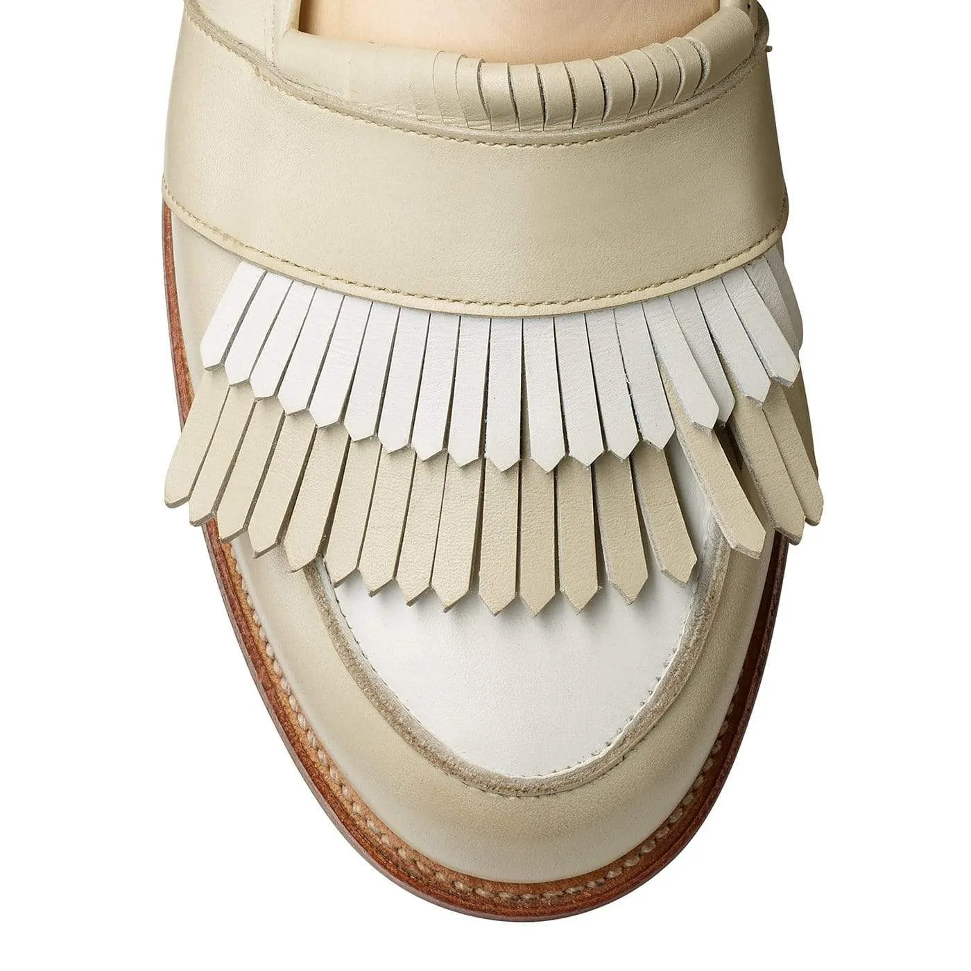 Emma Ivory & White Calf Breathable Lining Networking Night