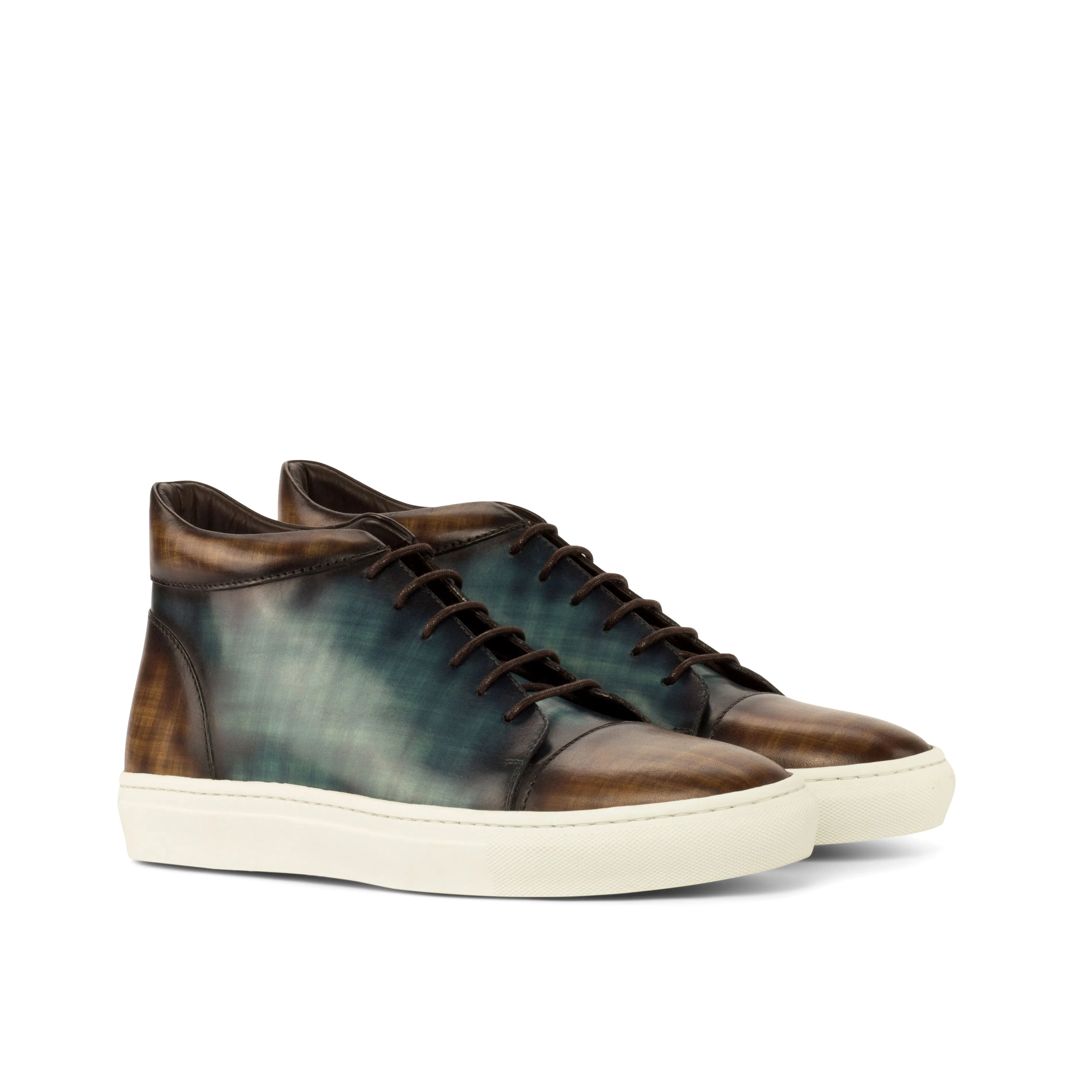 Chill Outfit Turquoise & Brown Papiro Patina High-Top Sneakers