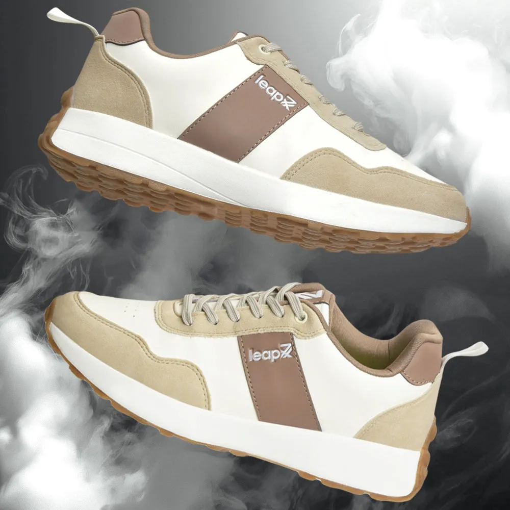 Ventilation holes Leap7x Beige Casual Sneakers For Men FRONX-2E By Liberty