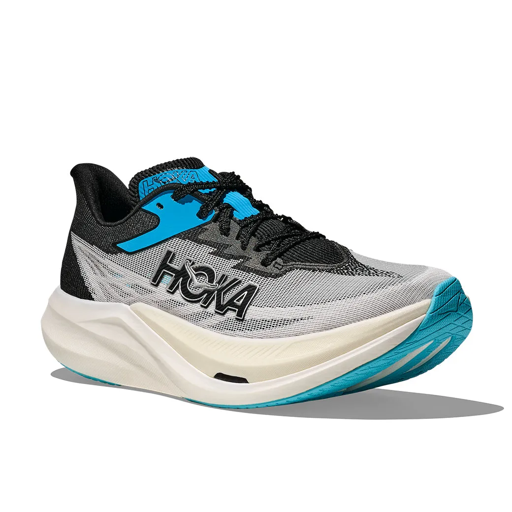 MoldedInsole All-Day Cushioning Mens Hoka Rocket X 3 in White/Black