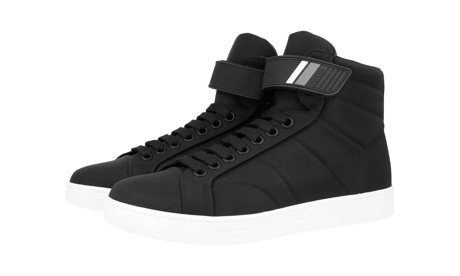 Prada Men's Black High-Top Sneaker 4T3178 Signature comfort Urban Chic