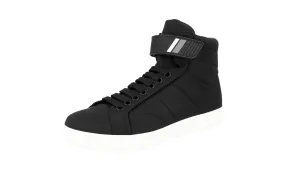 Prada Men's Black High-Top Sneaker 4T3178 Statement flair Walk Tech