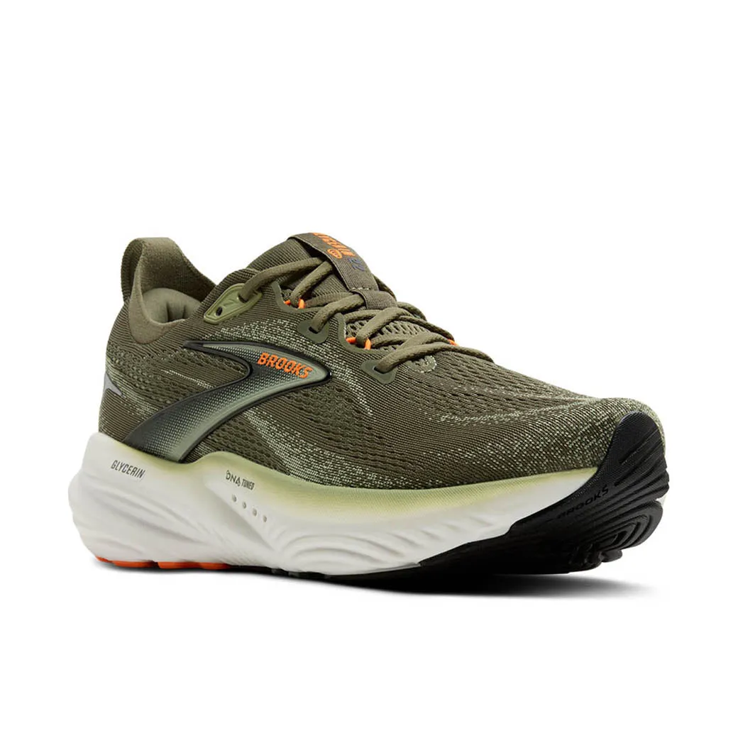 Agility Control Narrow Fit Mens Brooks Running Glycerin 22 in Dusty Olive/Tea/Orange