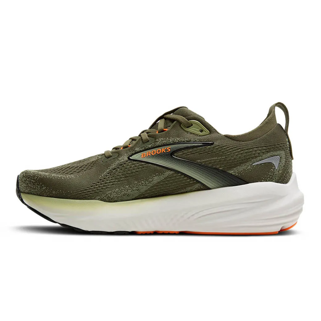 Durable Eyelets Reinforced Eyestay Durability Mens Brooks Running Glycerin 22 in Dusty Olive/Tea/Orange
