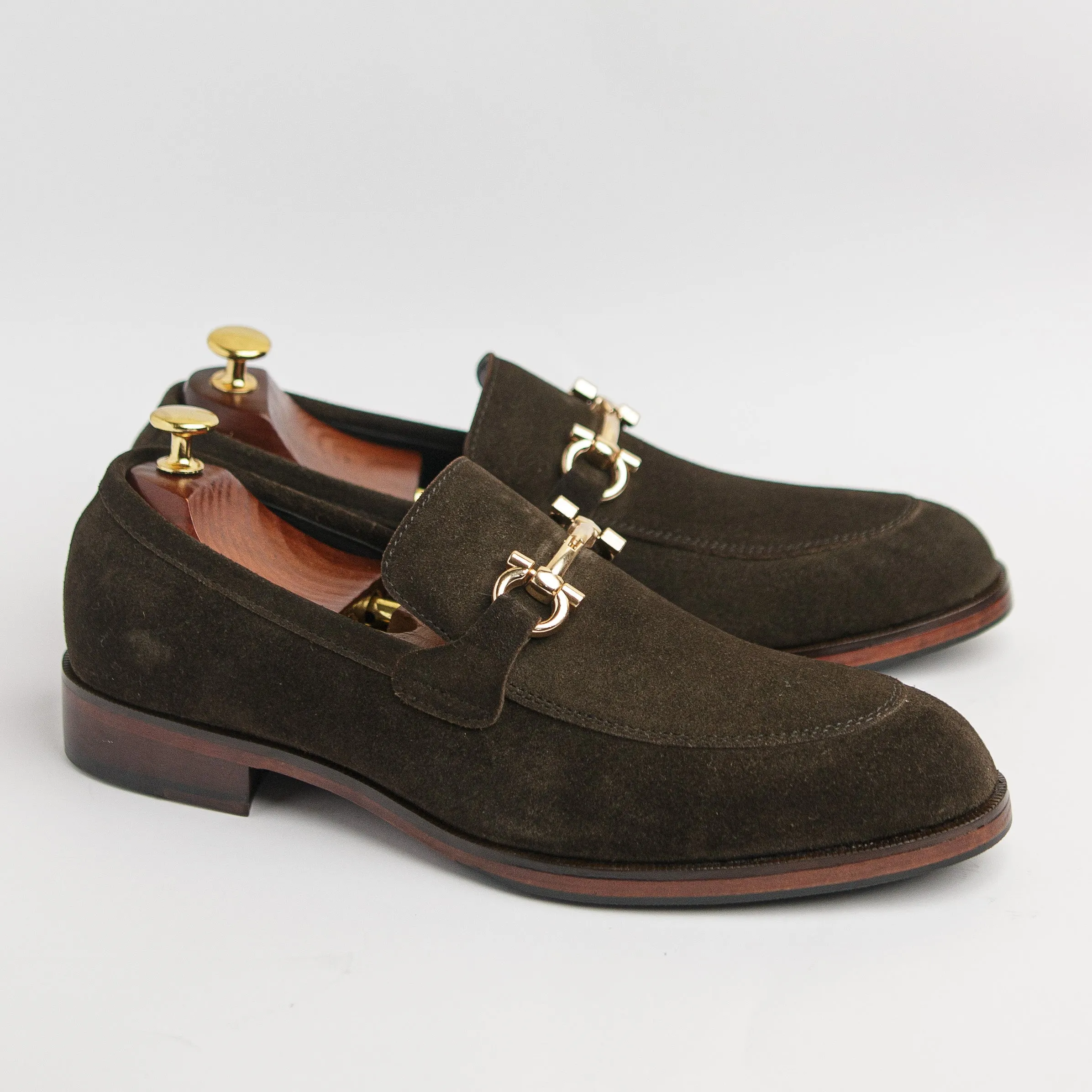 Imperial Suede - Dark Green Comfort Fit Formal Gathering