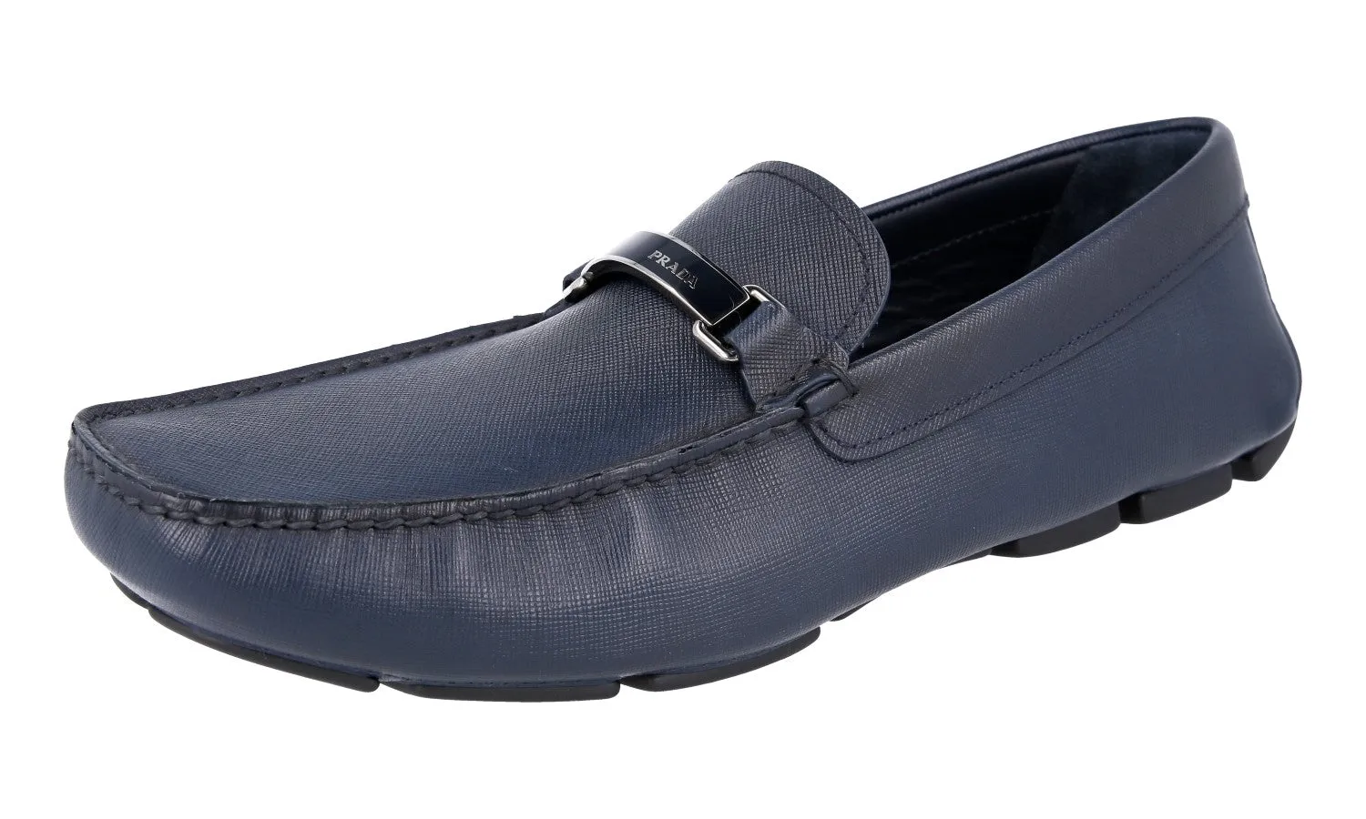 City Grip Prada Men's Blue Saffiano Leather Logo Loafer Loafers 2DD153