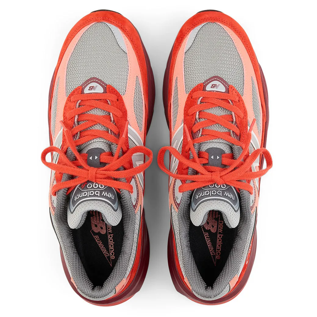 Energy   Returning Mens New Balance Made in USA 990v6 in Molten Lava/Monarch/Burgundy/Slate Grey
