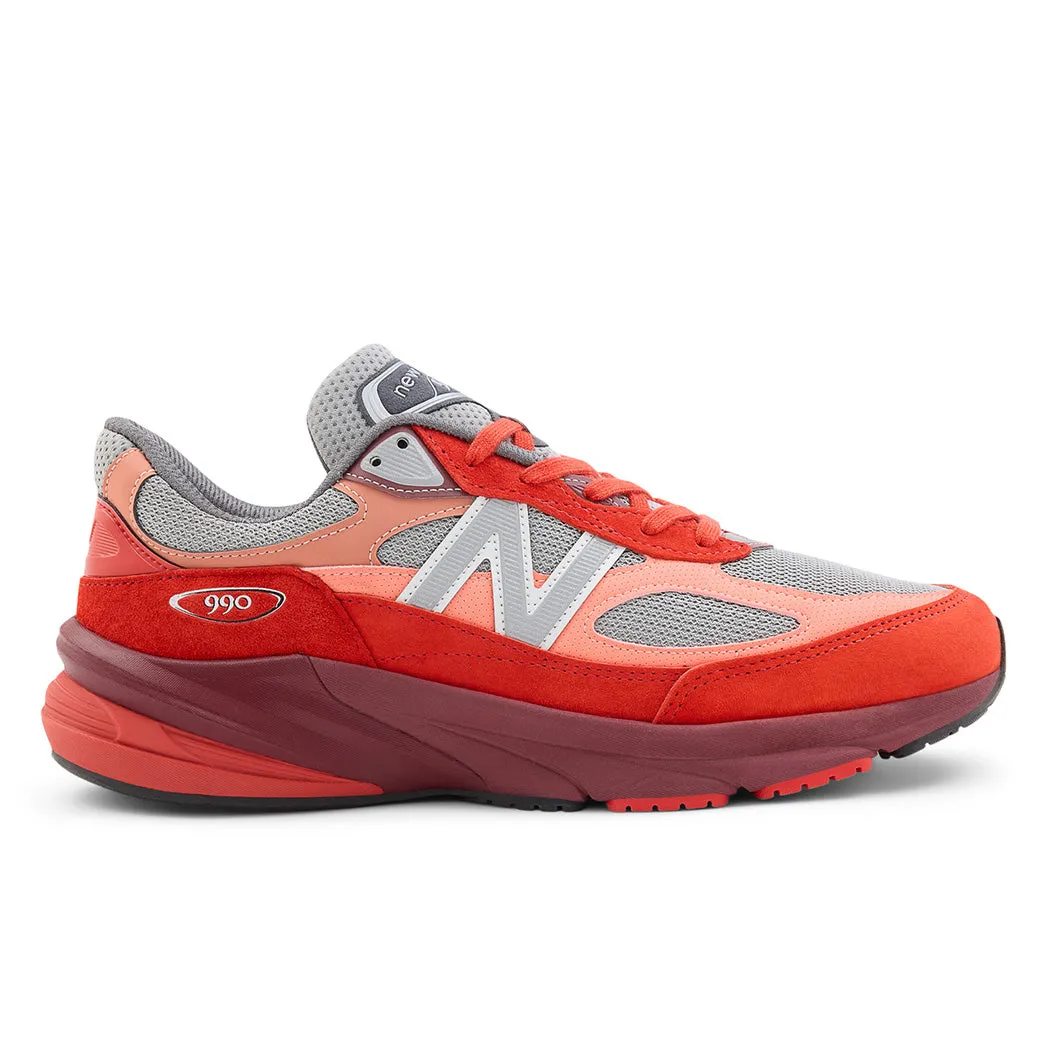 Mens New Balance Made in USA 990v6 in Molten Lava/Monarch/Burgundy/Slate Grey Abrasion Pads